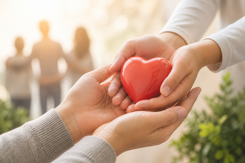6- S’engager avec nous – Faire un don – Mains avec coeur